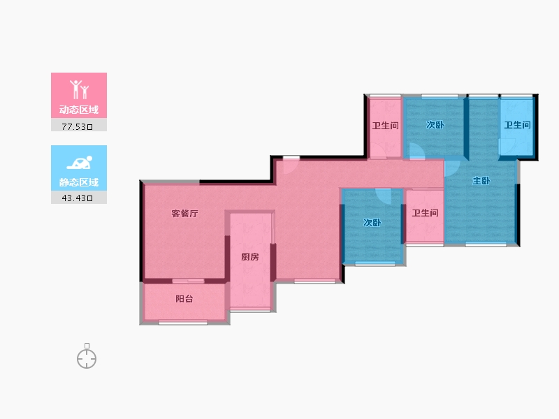 广东省-湛江市-京汉名轩-107.30-户型库-动静分区