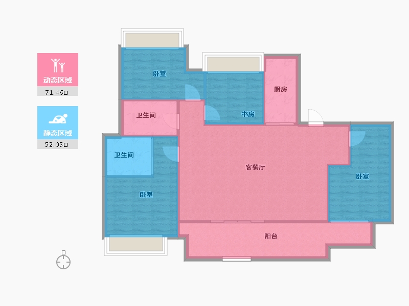 四川省-成都市-中旅千川阅-113.67-户型库-动静分区