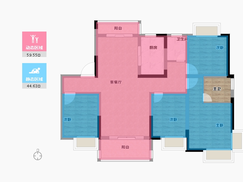 江西省-吉安市-德隆美景天成-95.99-户型库-动静分区