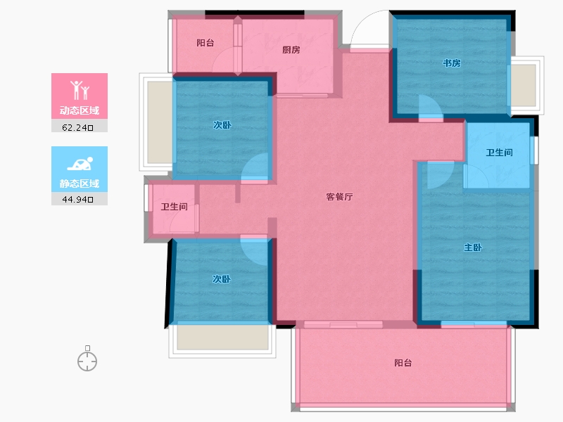 四川省-宜宾市-之语·北城新居-95.10-户型库-动静分区