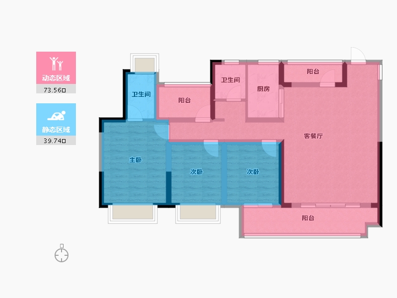 湖南省-长沙市-中国铁建·瀚澜湾-100.30-户型库-动静分区