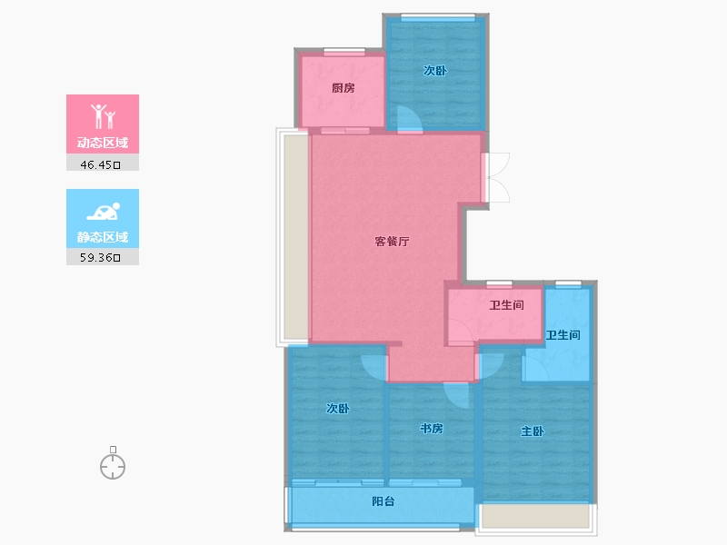 浙江省-温州市-东厦滨江上品-95.83-户型库-动静分区