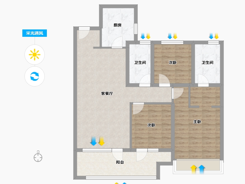 山东省-青岛市-融海·启城-92.81-户型库-采光通风