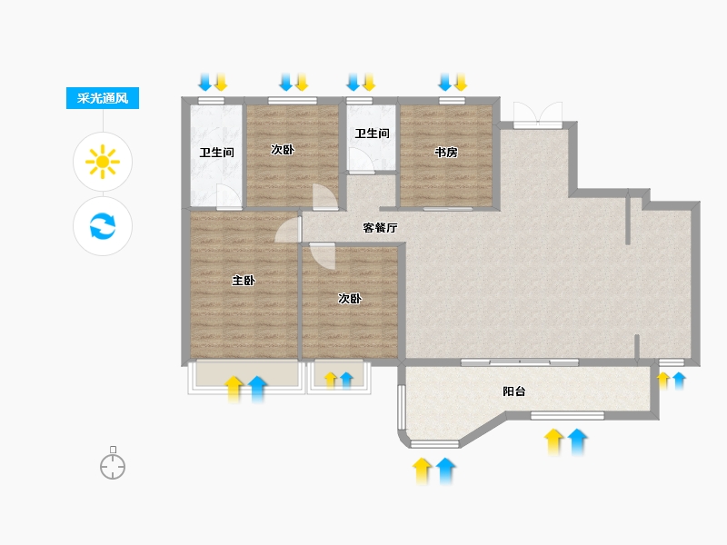 四川省-成都市-锦江悦府-114.19-户型库-采光通风