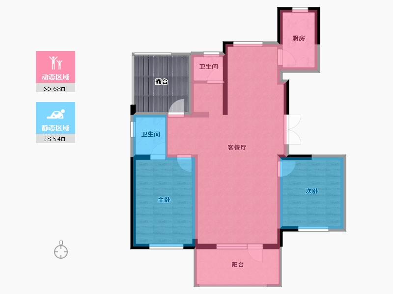 河北省-邢台市-龙门御府-87.59-户型库-动静分区