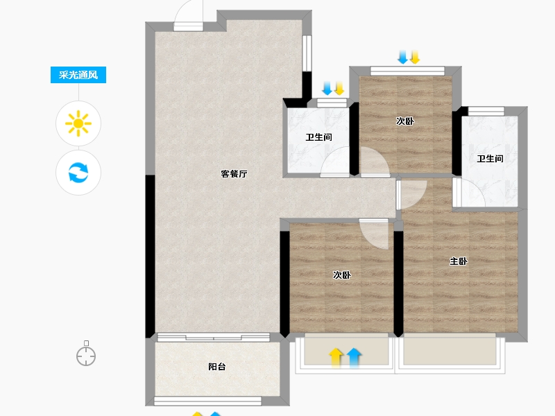 浙江省-温州市-瓯越江城-71.01-户型库-采光通风