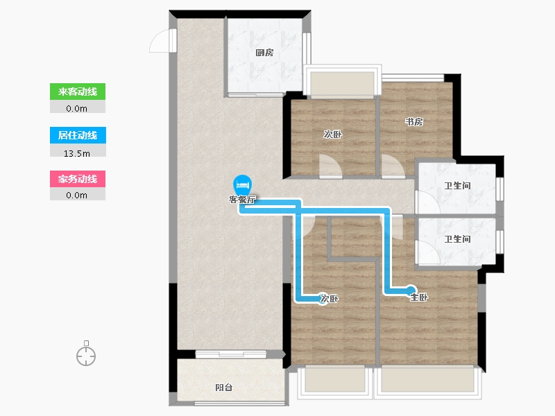 广东省-珠海市-万科·红树东岸-88.00-户型库-动静线