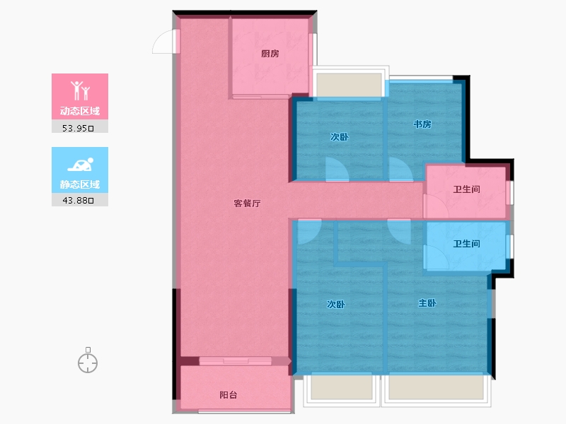 广东省-珠海市-万科·红树东岸-88.00-户型库-动静分区