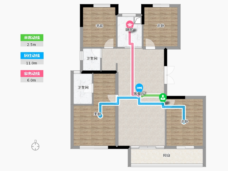 浙江省-杭州市-杭房众安·未珂宸铭府-102.70-户型库-动静线