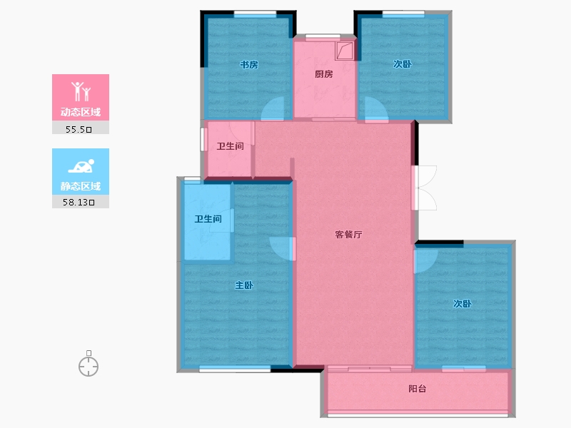 浙江省-杭州市-杭房众安·未珂宸铭府-102.70-户型库-动静分区