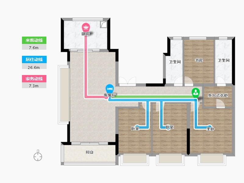 安徽省-合肥市-华侨城空港国际小镇水岸8号-131.55-户型库-动静线