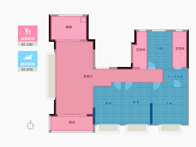 安徽省-合肥市-华侨城空港国际小镇水岸8号-131.55-户型库-动静分区