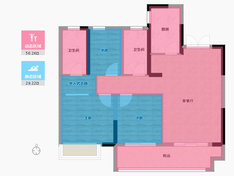 浙江省-绍兴市-中国铁建嵊星湾-76.01-户型库-动静分区