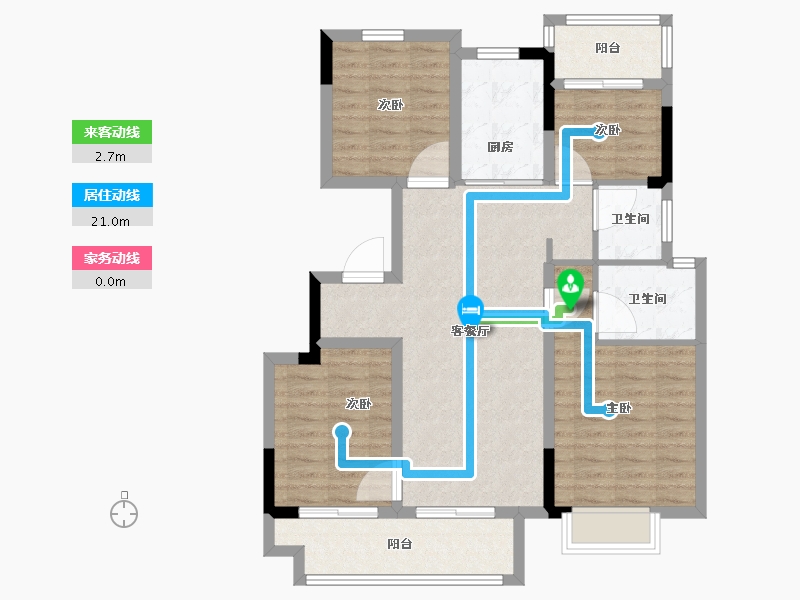 浙江省-宁波市-卿云府-92.81-户型库-动静线