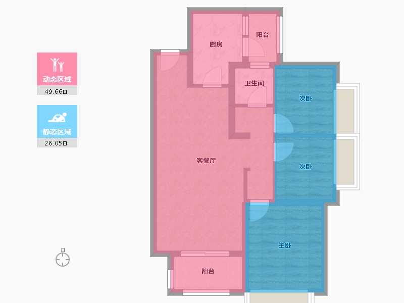 海南省-海口市-坡博家园-66.84-户型库-动静分区