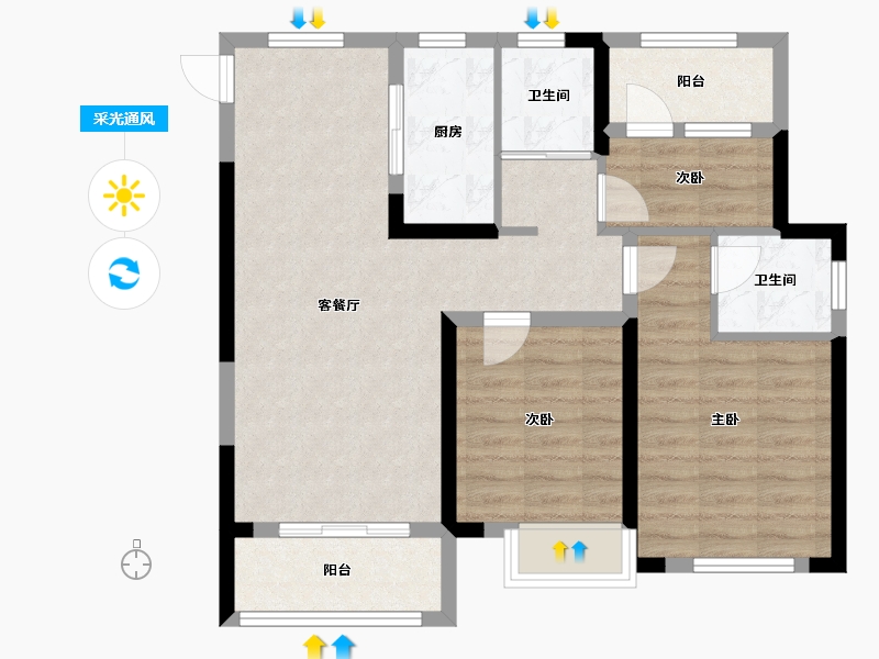 福建省-宁德市-君悦公馆-82.90-户型库-采光通风