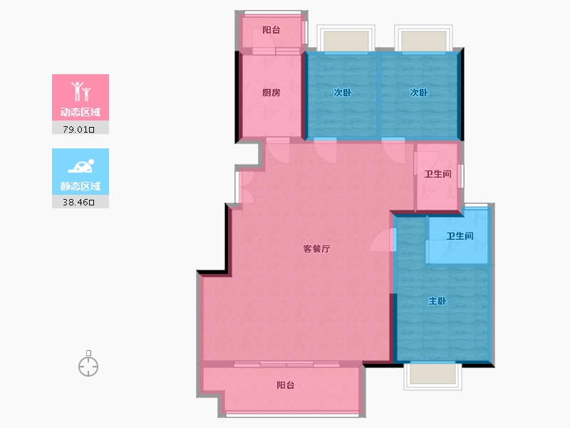 江苏省-盐城市-雍景府-106.40-户型库-动静分区