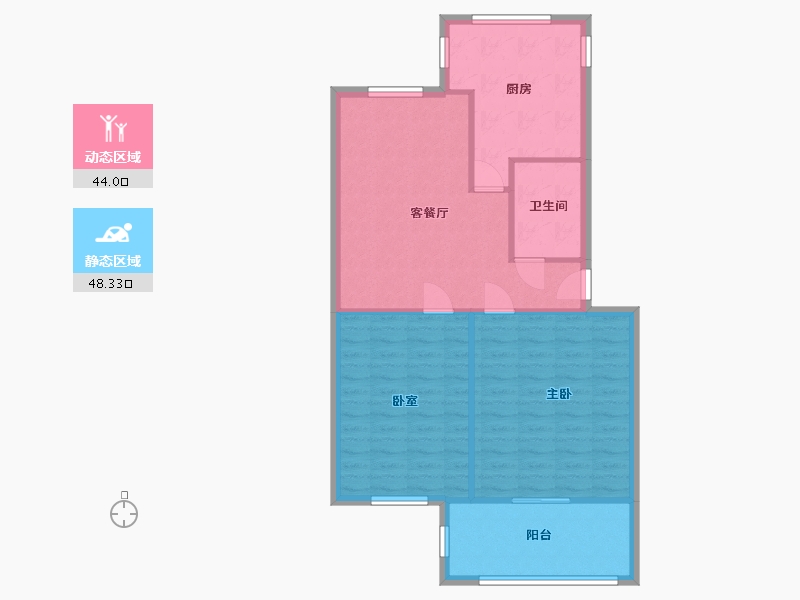 陕西省-西安市-铁路局后八栋-87.00-户型库-动静分区