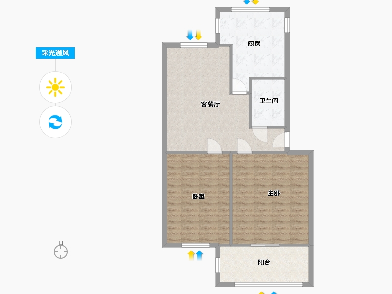 陕西省-西安市-铁路局后八栋-87.00-户型库-采光通风