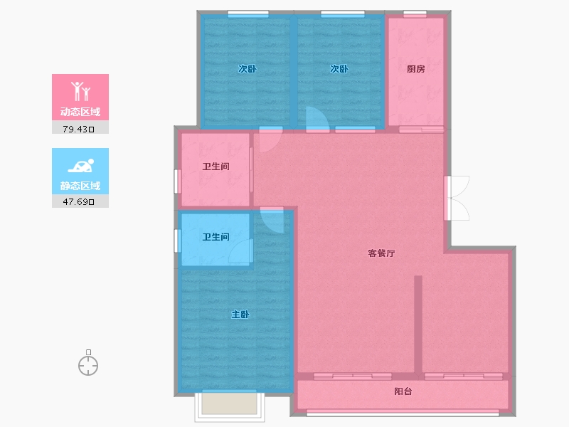 陕西省-榆林市-美好锦岚佳园-112.00-户型库-动静分区