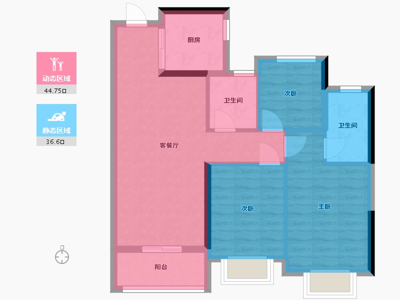 浙江省-嘉兴市-君品美寓-76.80-户型库-动静分区