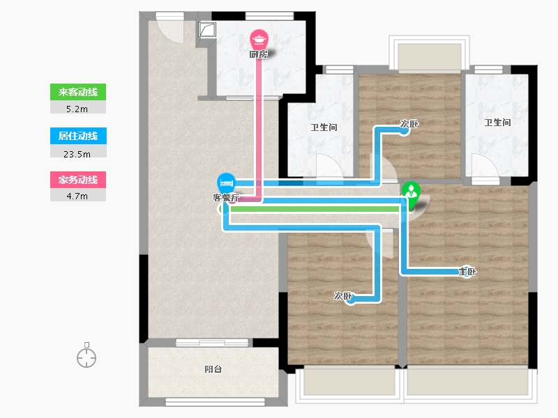 江苏省-苏州市-心望雅苑-92.00-户型库-动静线