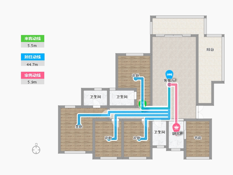 四川省-宜宾市-长江大院-95.79-户型库-动静线