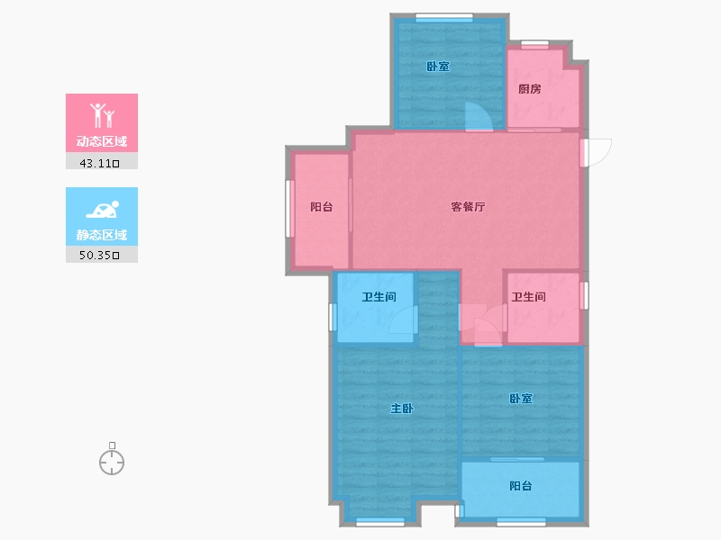 浙江省-温州市-香丽园-81.48-户型库-动静分区