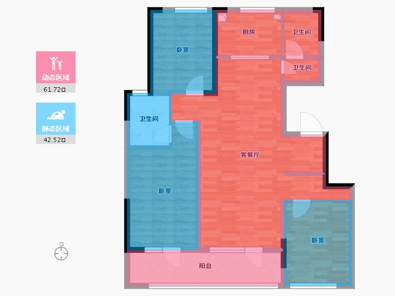 江苏省-南京市-金基皓樾-92.50-户型库-动静分区