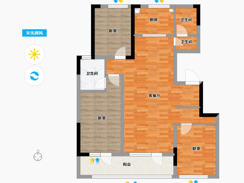 江苏省-南京市-金基皓樾-92.50-户型库-采光通风