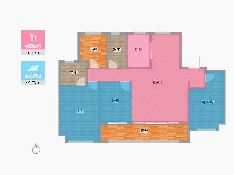 江苏省-南京市-创维·文悦府-129.71-户型库-动静分区