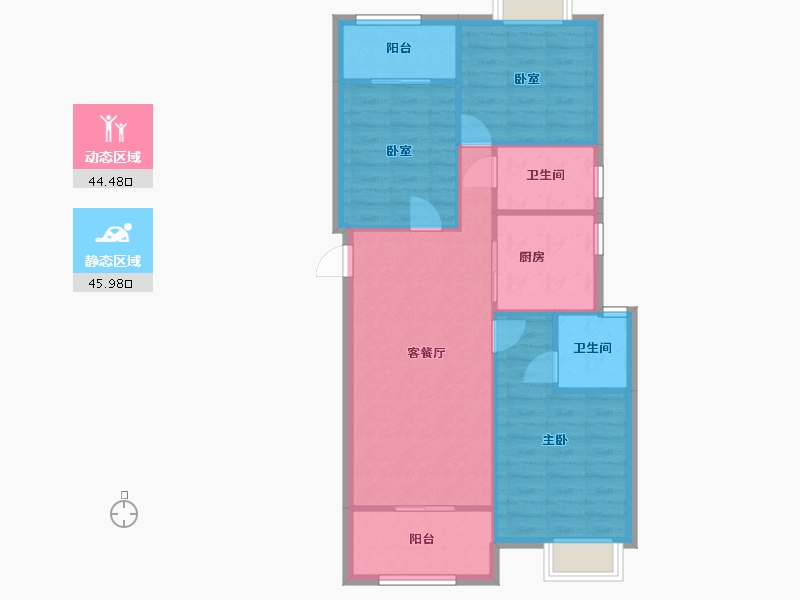 福建省-泉州市-晋江世茂御龙府-97.60-户型库-动静分区