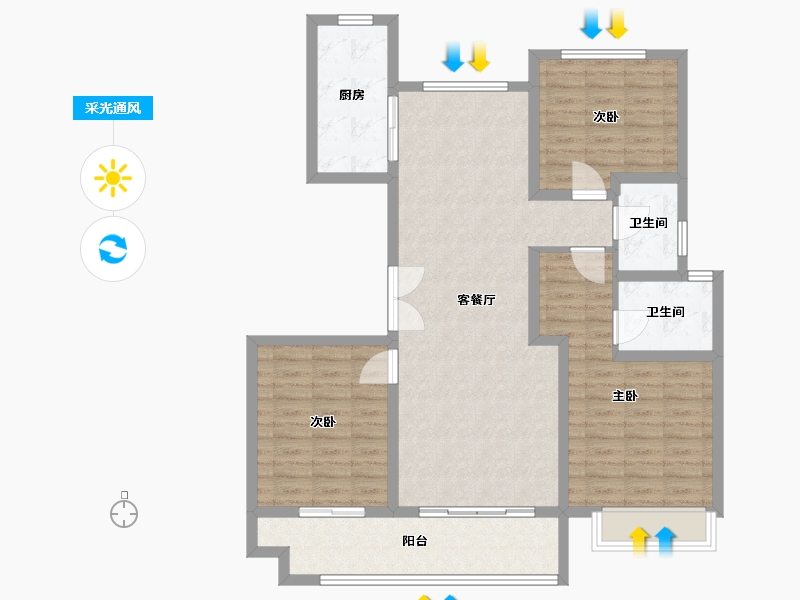 河南省-驻马店市-汝意府-107.20-户型库-采光通风