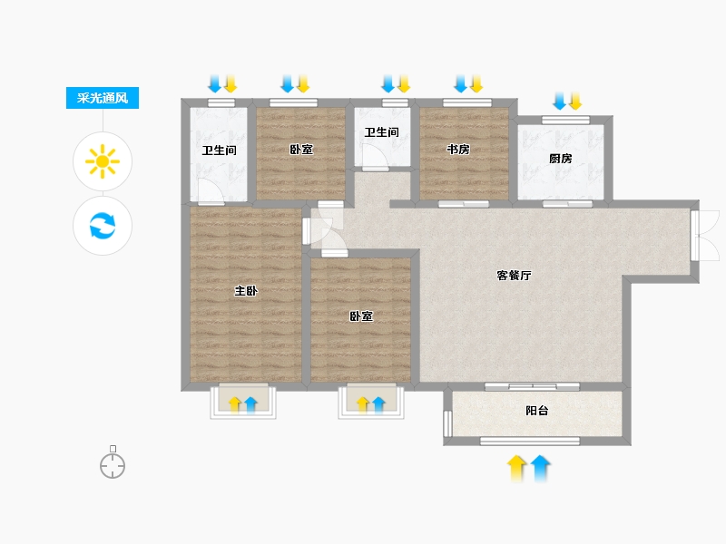 河南省-洛阳市-建业龙城东望-108.00-户型库-采光通风