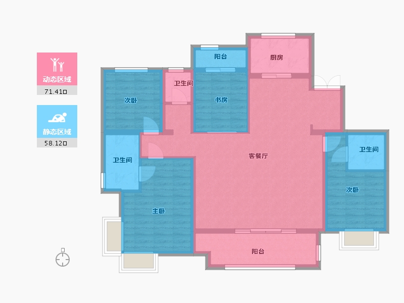 山西省-运城市-吾悦华府-138.64-户型库-动静分区