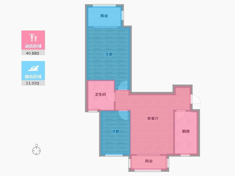 上海-上海市-民乐城文竹苑南苑-67.40-户型库-动静分区