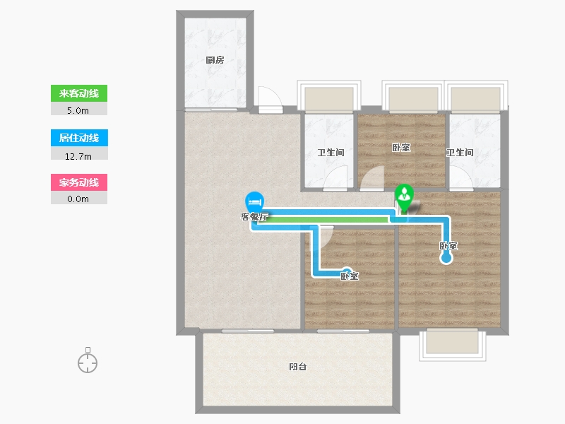 湖北省-恩施土家族苗族自治州-四季·未来城-90.67-户型库-动静线