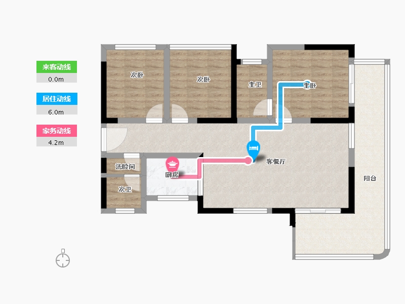 四川省-宜宾市-之语·北城新居-92.06-户型库-动静线