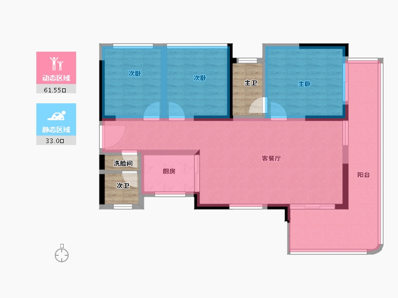 四川省-宜宾市-之语·北城新居-92.06-户型库-动静分区