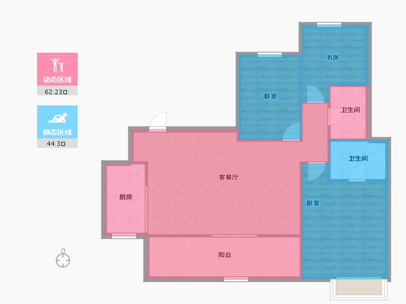 四川省-成都市-中铁城颐湖题院-97.68-户型库-动静分区