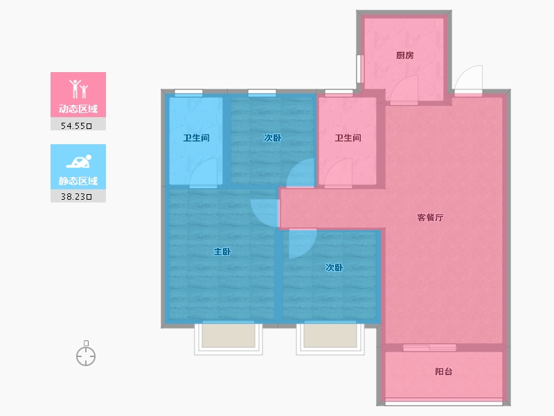 湖北省-武汉市-高科世茂十里星河-83.00-户型库-动静分区