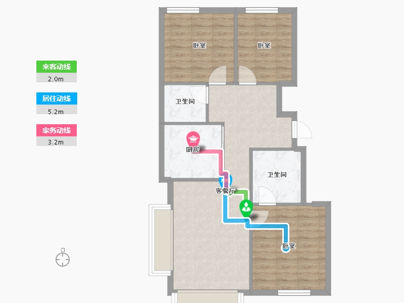 北京-北京市-北京建工·揽星宸-73.67-户型库-动静线