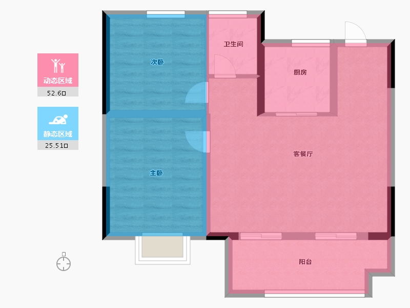 安徽省-池州市-昌盛·翰林学府-70.00-户型库-动静分区