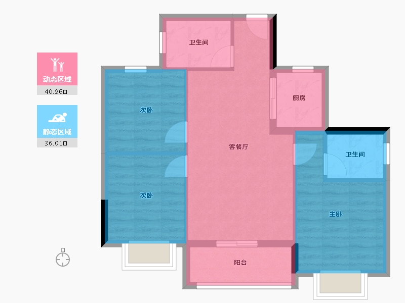 湖南省-永州市-望阳小区-69.08-户型库-动静分区