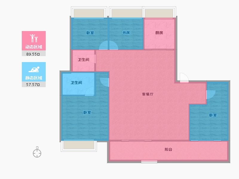 四川省-成都市-中旅千川阅-136.77-户型库-动静分区