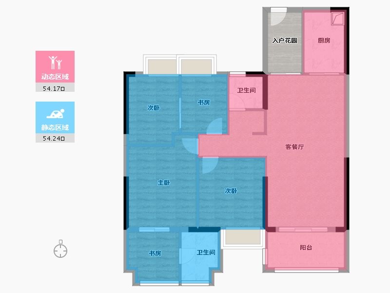 广东省-梅州市-高迪荣华府-108.80-户型库-动静分区