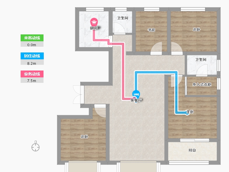 河北省-邯郸市-兴源蓝庭-96.75-户型库-动静线