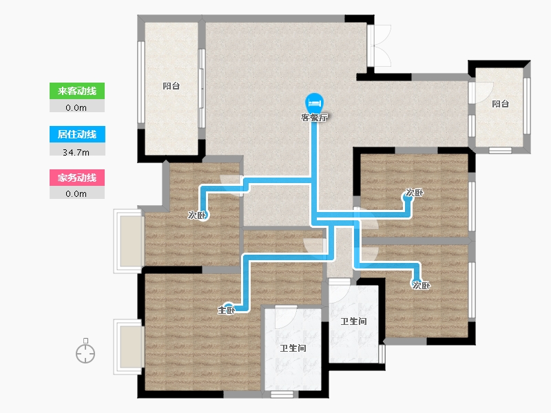 山西省-晋城市-德兴御景江山-130.00-户型库-动静线