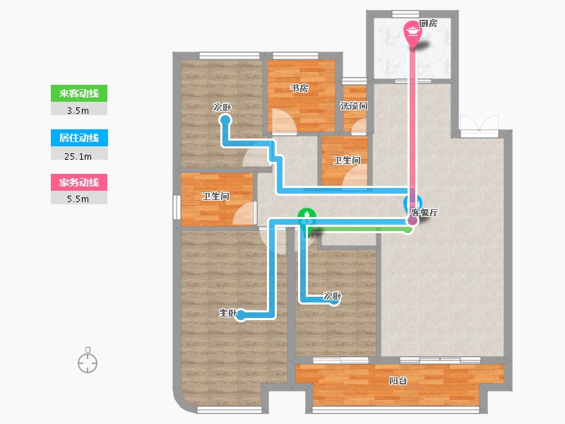 浙江省-绍兴市-中国铁建嵊星湾-109.64-户型库-动静线