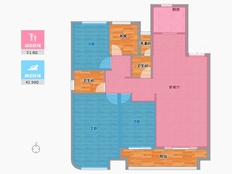 浙江省-绍兴市-中国铁建嵊星湾-109.64-户型库-动静分区